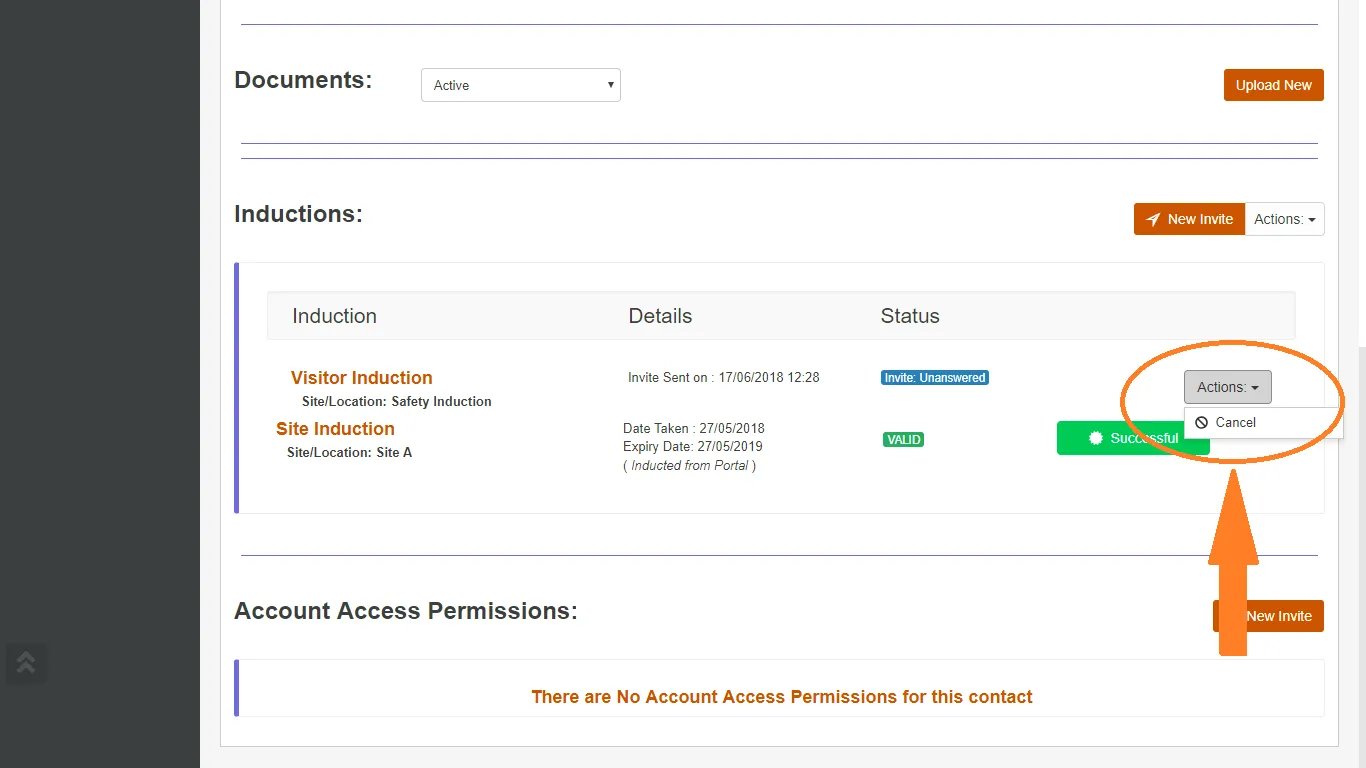 online induction software australia cancel invite