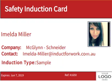online induction id card