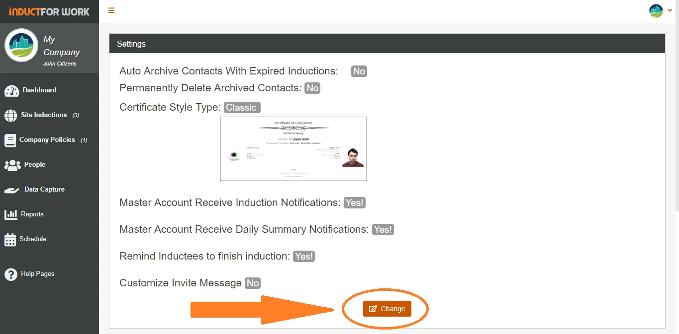 how to customise your online induction invitations