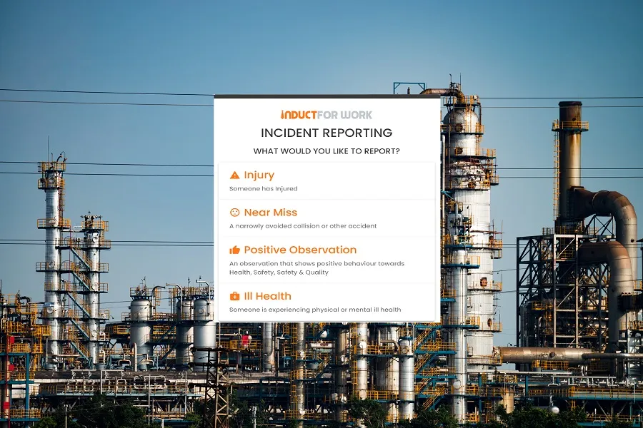 Report incident using INDUCT FOR WORK LMS